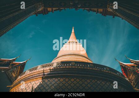 Wat Ratchabophit tempio Sathitmahasimaram a Bangkok, città vecchia, Thailandia Foto Stock