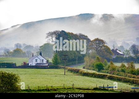 Nebbia su Longridge cadde, Longridge, Lancashire. Foto Stock