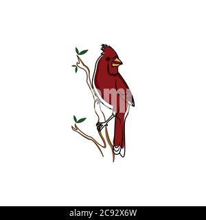 Modello di logo Cardinal Bird Vector Illustrazione Vettoriale