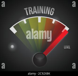 Misuratore di livello di formazione da basso ad alto, design con illustrazione concettuale Illustrazione Vettoriale
