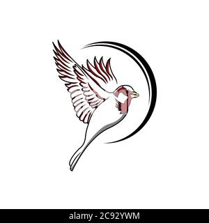 Modello di logo Cardinal Bird Vector Illustrazione Vettoriale