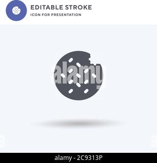 Vettore di icone croccanti, segno piatto riempito, pittogramma solido isolato su bianco, illustrazione del logo. Icona croccante per la presentazione. Illustrazione Vettoriale