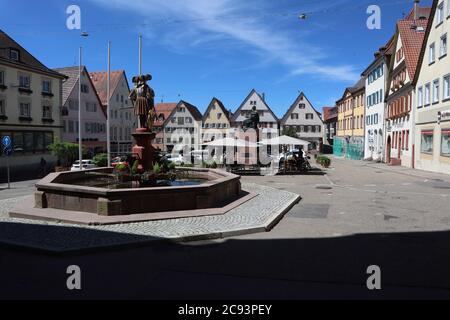 Weil der Stadt, Baden-Württemberg/Germania - Giugno 02 2019: Nel centro storico di Weil der Stadt, una città situata nella regione di Stoccarda del G Foto Stock