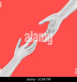 La mano d'aiuto sulla pop art sfondo - 3D Foto Stock