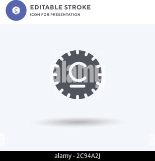 Vettore icona Som, segno piatto riempito, pittogramma solido isolato su bianco, illustrazione del logo. Icona Som per la presentazione. Illustrazione Vettoriale