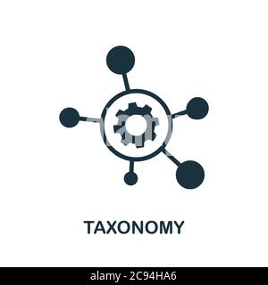 Icona tassonomia. Elemento semplice della raccolta di gestione della comunità. Icona Taxonomy piena per modelli, infografiche e altro ancora Illustrazione Vettoriale