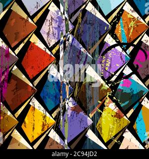 pattern geometrico astratto di sfondo, con triangoli, tratti e schizzi Illustrazione Vettoriale