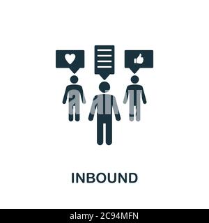 Icona in entrata. Elemento semplice della raccolta di gestione della comunità. Icona in entrata compilata per modelli, infografiche e altro ancora Illustrazione Vettoriale