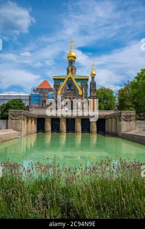 Chiesa ortodossa russa di Santa Maria Maddalena a Darmstadt, Germania Foto Stock