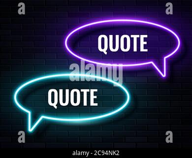 Vector retro Neon incandescente Speech Bubble Frame Illustrazione Vettoriale