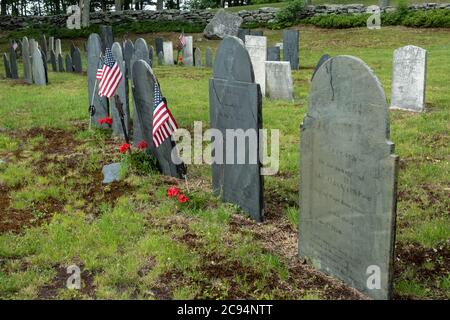 Meeting House Hill Cemetery a Princeton, Massachusetts Foto Stock