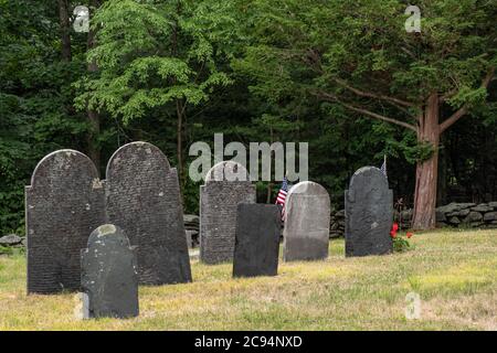 Meeting House Hill Cemetery a Princeton, Massachusetts Foto Stock