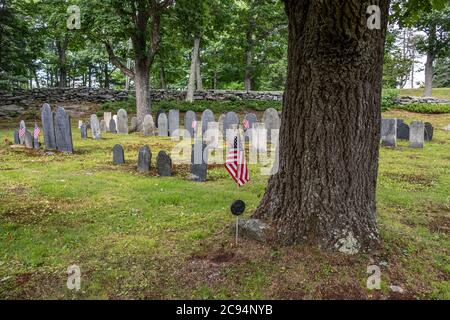 Meeting House Hill Cemetery a Princeton, Massachusetts Foto Stock