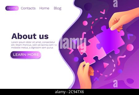 Gruppo di connessione puzzle, team di concetto di lavoro persone, gioco di lavoro di squadra ufficio, illustrazione vettoriale Illustrazione Vettoriale