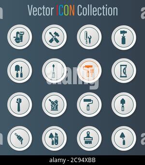 Strumenti di lavoro set di icone Illustrazione Vettoriale