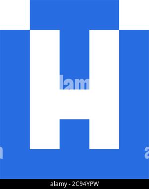 lettera ht simbolo vettore di logo spazio negativo geometrico semplice Illustrazione Vettoriale