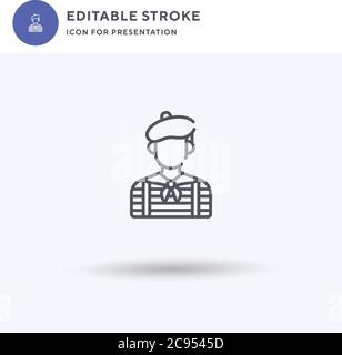 Vettore di icone MIME, segno piatto riempito, pittogramma solido isolato su bianco, illustrazione del logo. Icona MIME per la presentazione. Illustrazione Vettoriale