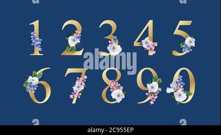 Carattere Alfabeto floreale Illustrazione Vettoriale