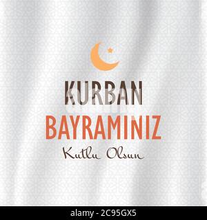 eid-al-adha mubarak muslim holiday banner kurban bayraminiz poster biglietto di auguri vettore illustrazione Illustrazione Vettoriale