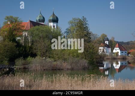 Geografia / viaggio, Germania, Baviera, Seeon-Seebruck, Monastero di Seeon, nel Klostersee (lago), Chie, Additional-Rights-Clearance-Info-non-disponibile Foto Stock