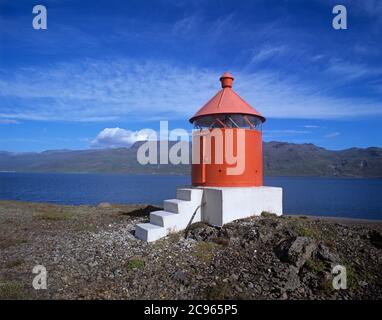 Geografia / viaggio, Islanda, Austurland, faro nei fiordi orientali, diritti aggiuntivi-clearance-Info-non-disponibile Foto Stock
