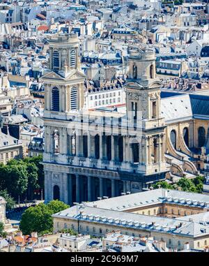 Veduta aerea della chiesa di Saint-Sulpice - Parigi, Francia Foto Stock