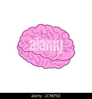 Cervello cartoon viola dal lato Illustrazione Vettoriale