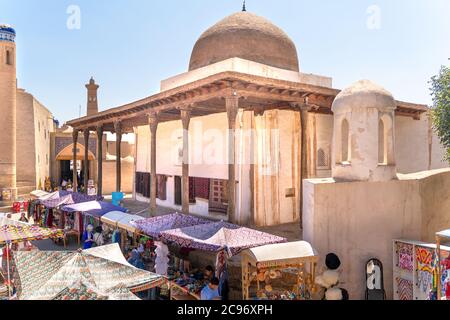 La vista o famosa via bazar a Khiva Foto Stock