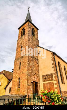 Presunzione Chiesa in la Petite-Pierre - Alsazia, Francia Foto Stock