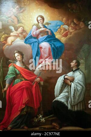 Italia Marche Jesi Palazzo Pianetti - sede della galleria d'arte comunale - Filippo Ricci - Madonna in gloria con i Santi Apollonia e Luigi Foto Stock