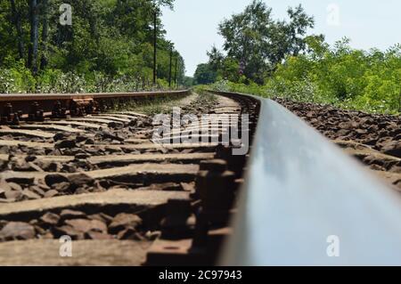 Primo piano delle ferrovie Foto Stock