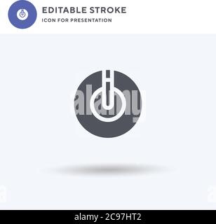 Vettore di icone a LED, segno piatto pieno, pittogramma solido isolato su bianco, illustrazione del logo. Icona LED per la presentazione. Illustrazione Vettoriale