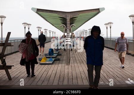 L'ingresso del molo di Boscombe a Dorset, vicino a Bournemouth. UK (120) Foto Stock