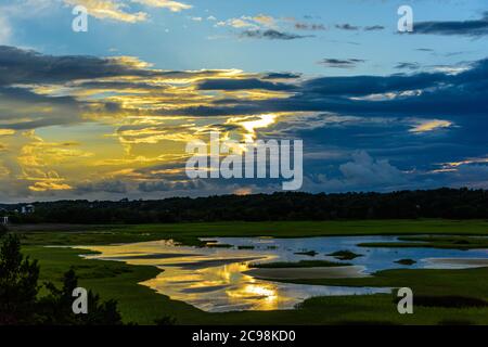 Tramonto sulla Marsh Foto Stock