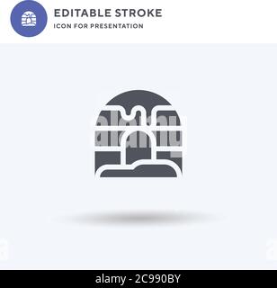 Vettore di icone igloo, segno piatto riempito, pittogramma solido isolato su bianco, illustrazione del logo. Icona igloo per la presentazione. Illustrazione Vettoriale