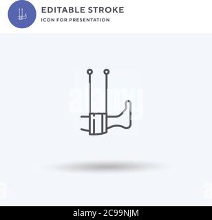 Vettore di icone Hat, segno piatto riempito, pittogramma solido isolato su bianco, illustrazione del logo. Icona Hat per la presentazione. Illustrazione Vettoriale