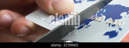Distruzione della carta di plastica Foto Stock