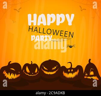 Halloween party card. Banner o sfondo dell'invito del party. Illustrazione vettoriale Illustrazione Vettoriale