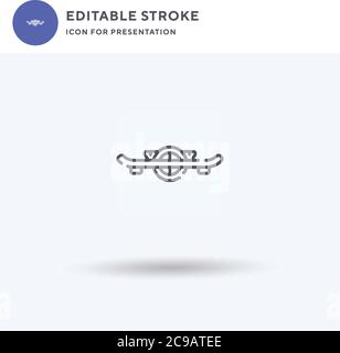 Vettore icona di hoverboard, segno piatto riempito, pittogramma solido isolato su bianco, illustrazione del logo. Icona di hoverboard per la presentazione. Illustrazione Vettoriale