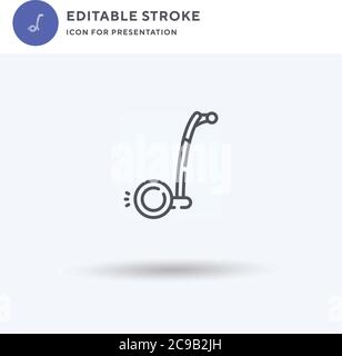 Vettore icona Segway, segno piatto riempito, pittogramma solido isolato su bianco, illustrazione del logo. Icona Segway per la presentazione. Illustrazione Vettoriale