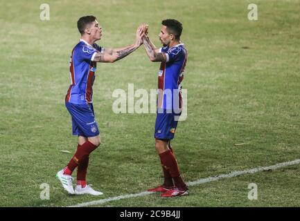 Salvador, Brasile. 29 luglio 2020. Finale del Copa do Nordeste 2020, partita che si tiene allo stadio Pituaçu, a Salvador, Bahia, Brasile. Credit: Tago Caldas/FotoArena/Alamy Live News Foto Stock