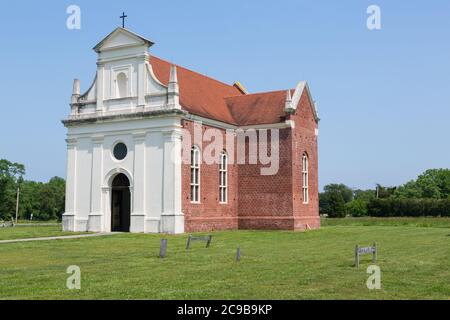 St. Mary's, Maryland, Storia dei Gesuiti, Replica della Cappella di Santa Maria. Originariamente costruito nel 1667, ricostruito intorno al 2010. Foto Stock