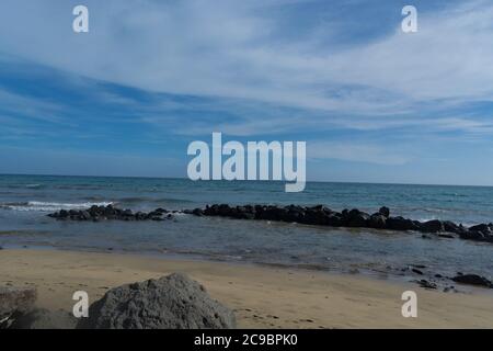 Spiaggia di Gran Canaria a Meloneras, spiaggia vicino al faro. Foto Stock
