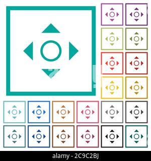 Strumento di scorrimento icone a colori piatte con quadranti su sfondo bianco Illustrazione Vettoriale