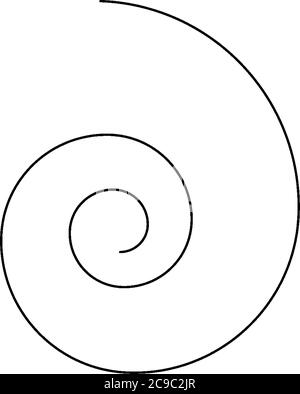 Curva a spirale è una curva che si stese da un punto mentre si recediva continuamente da quel punto, disegno di linee vintage o illustrazione dell'incisione. Illustrazione Vettoriale