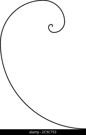 Curva a spirale è una curva che si stese da un punto mentre si recediva continuamente da quel punto, disegno di linee vintage o illustrazione dell'incisione. Illustrazione Vettoriale