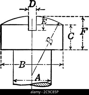 La vite a macchina è un perno in metallo corto, sottile e appuntito con testa arrotondata e filettatura elicoidale rialzata che lo avvolna, disegno di linea vintage o eng Illustrazione Vettoriale