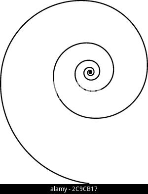 Curva a spirale è una curva che si stese da un punto mentre si recediva continuamente da quel punto, disegno di linee vintage o illustrazione dell'incisione. Illustrazione Vettoriale