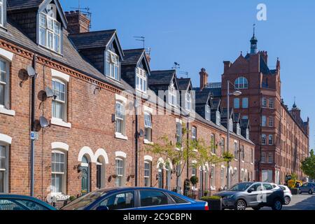 Tardo vittoriano (c1898) casa a schiera: George Leigh Street, Ancoats, Manchester, Regno Unito Foto Stock