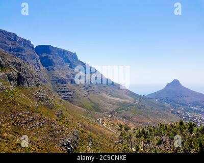 Table Mountain National Park e Lions si trovano a Città del Capo, Sud Africa. Foto Stock